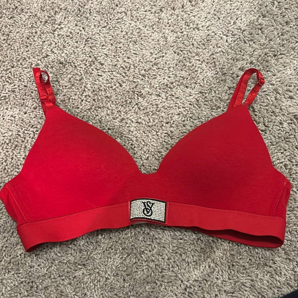 Victoria secret, 34B, red with sparkled VS logo